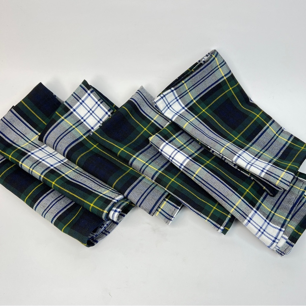 6 Clan Gordon Dress Tartan Cloth Napkins or Placemats
